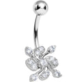 BodyCandy Crystalline Gem Twisted Flower Belly Ring — main product shot