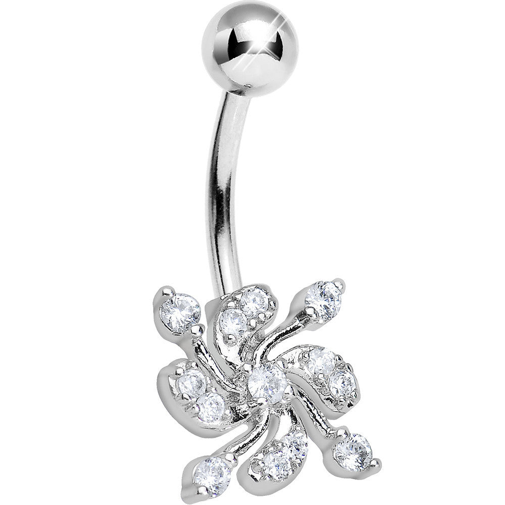 BodyCandy Crystalline Gem Twisted Flower Belly Ring — main product shot