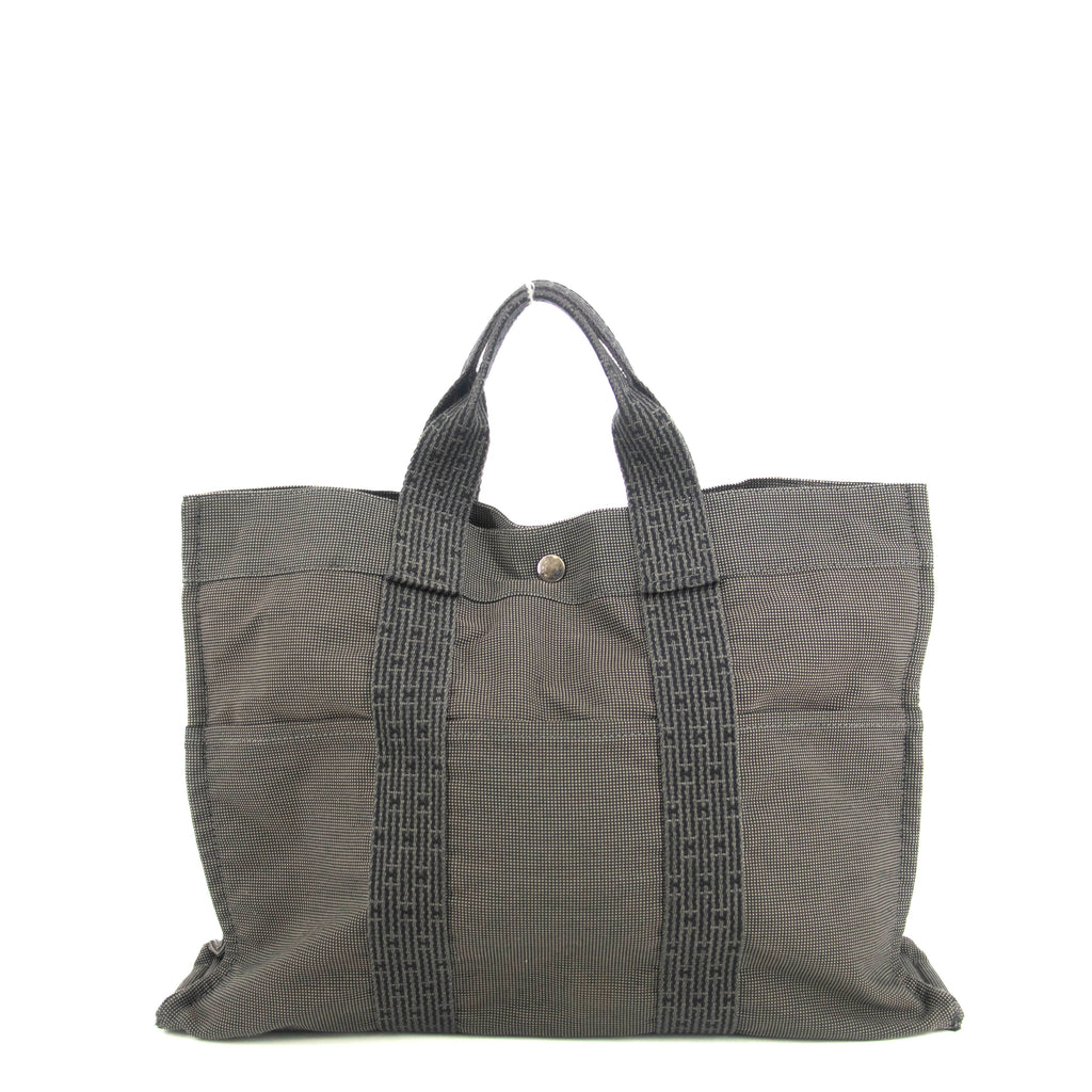 Bolt Boutique Hermes Herline MM Grey Canvas Tote Bag #4781 — main product shot