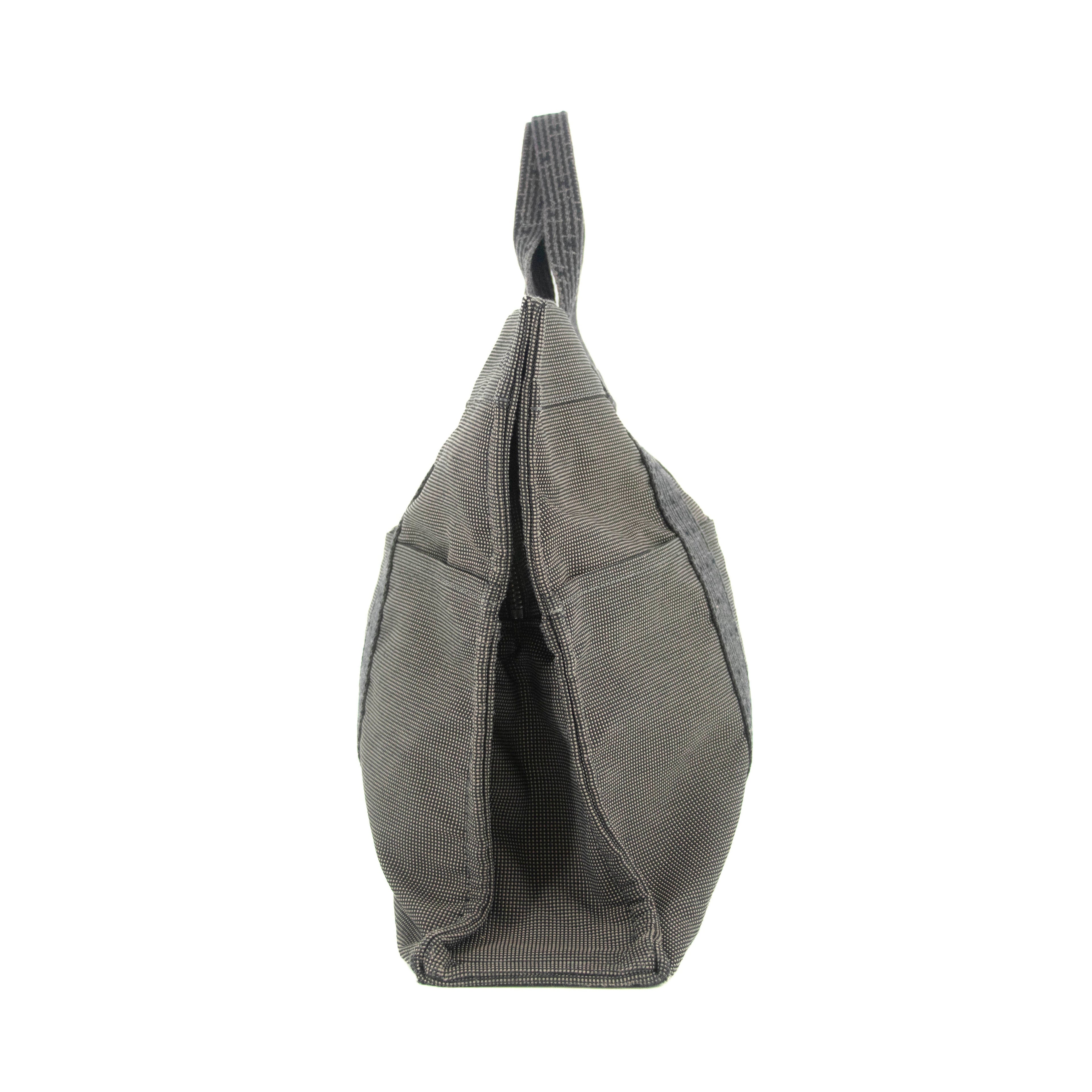 Bolt Boutique Hermes Herline MM Grey Canvas Tote Bag #4781 — side view