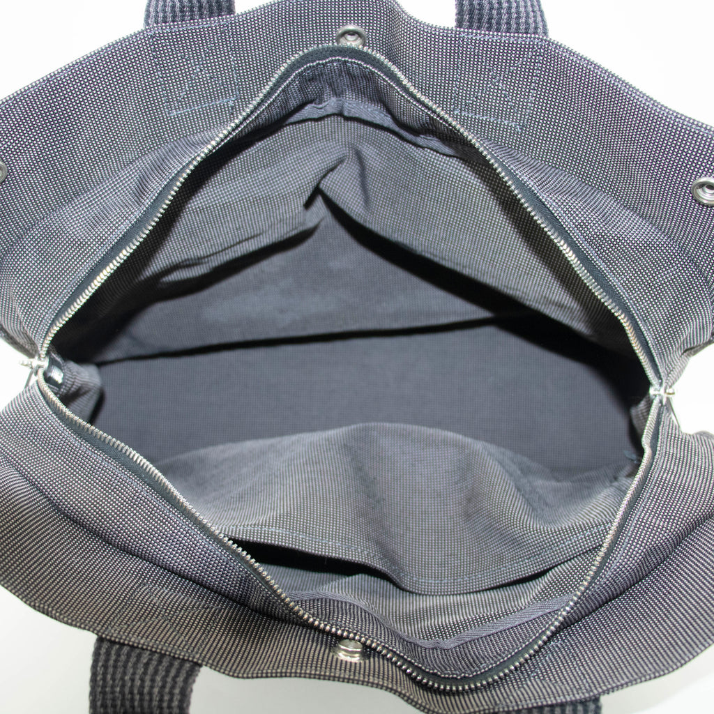 Bolt Boutique Hermes Herline MM Grey Canvas Tote Bag #4781 — in-use photo
