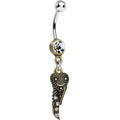 BodyCandy Clear Gem Happy Hearts Angel Wings Belly Ring — main product shot