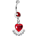 BodyCandy Red Gem Queen Ruby Heart Dangle Belly Ring — main product shot