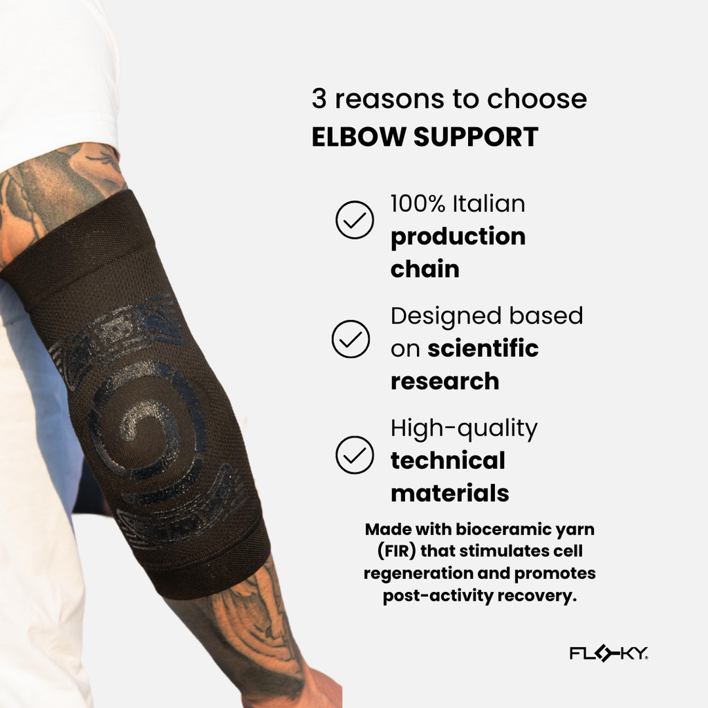 Floky US ELBOW Support Elbow Brace — lifestyle worn / used context