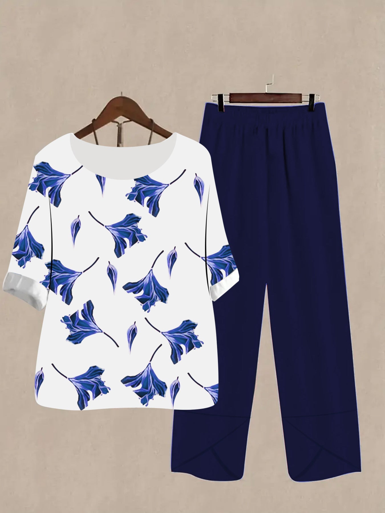 Printed Half Sleeve Top and Pants Set