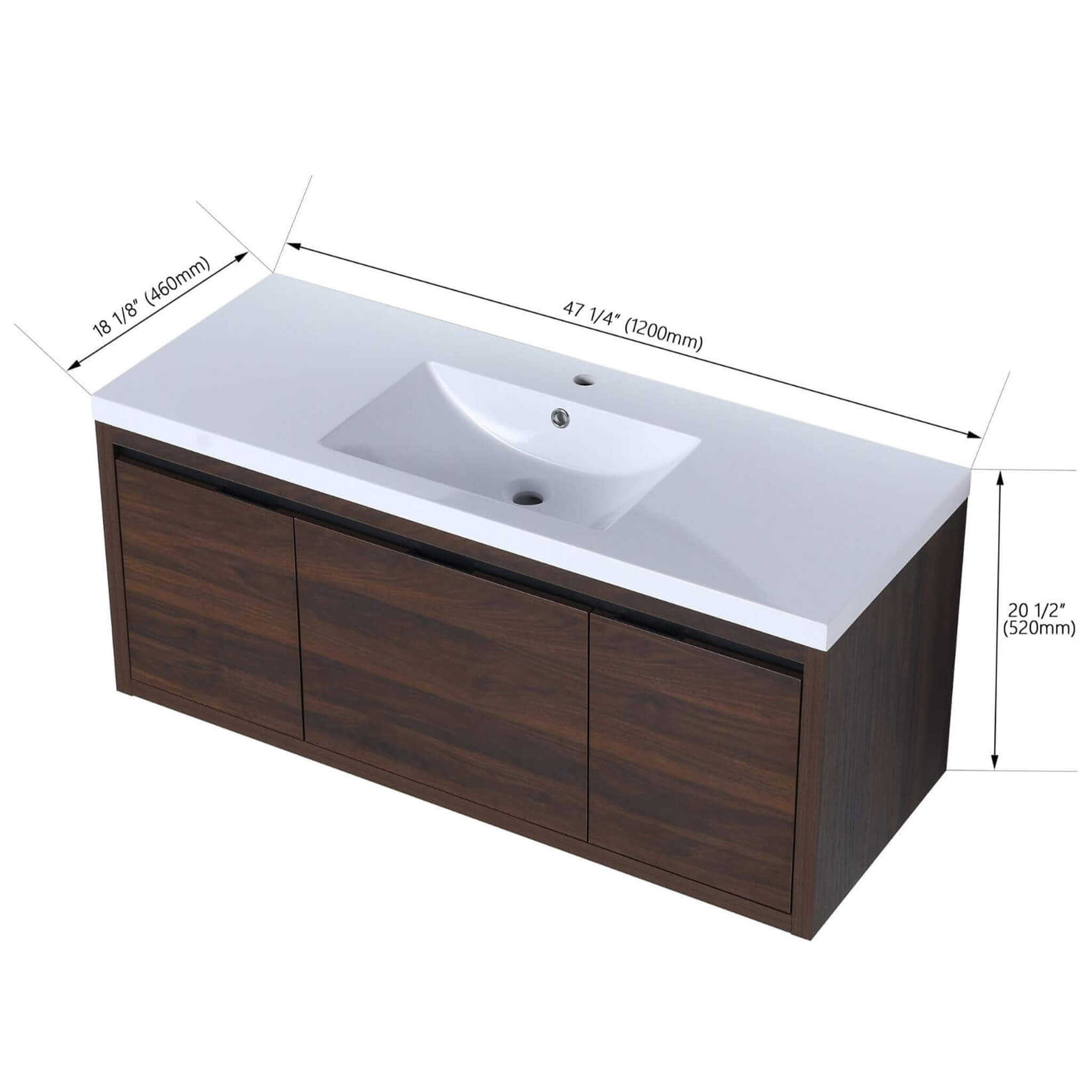 Nuvia Floating Bathroom Vanity With Resin Sink Soft Close Doors (SAK82560) – SAKSBY WHOLESALE, view 16