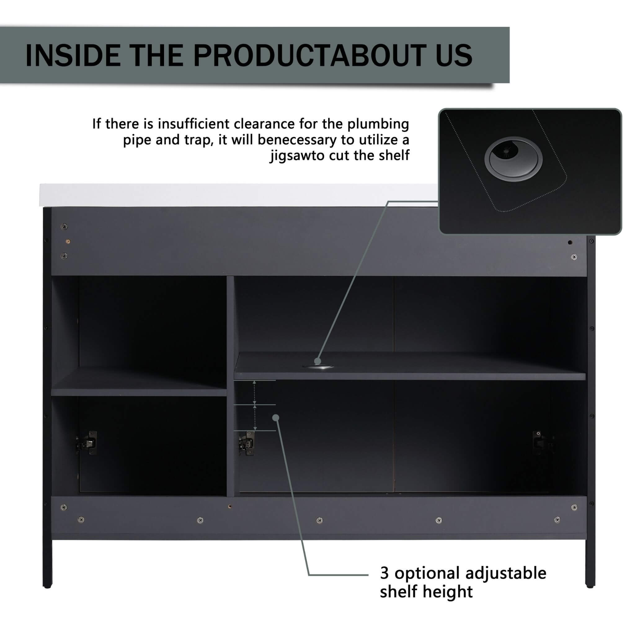 Nuvia 48-Inch Modern Light Coffee Freestanding Vanity With Resin Sink (SAK97502) – SAKSBY WHOLESALE, view 6