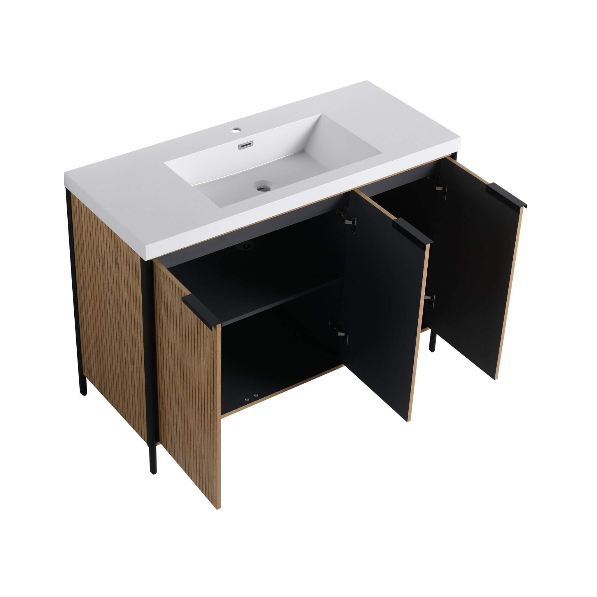 Nuvia 48-Inch Modern Light Coffee Freestanding Vanity With Resin Sink (SAK97502) – SAKSBY WHOLESALE, view 18