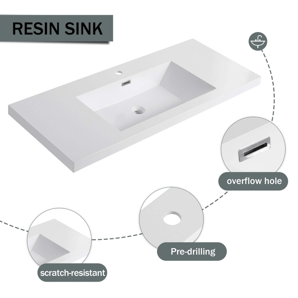 Nuvia 48-Inch Modern Light Coffee Freestanding Vanity With Resin Sink (SAK97502) – SAKSBY WHOLESALE, view 5