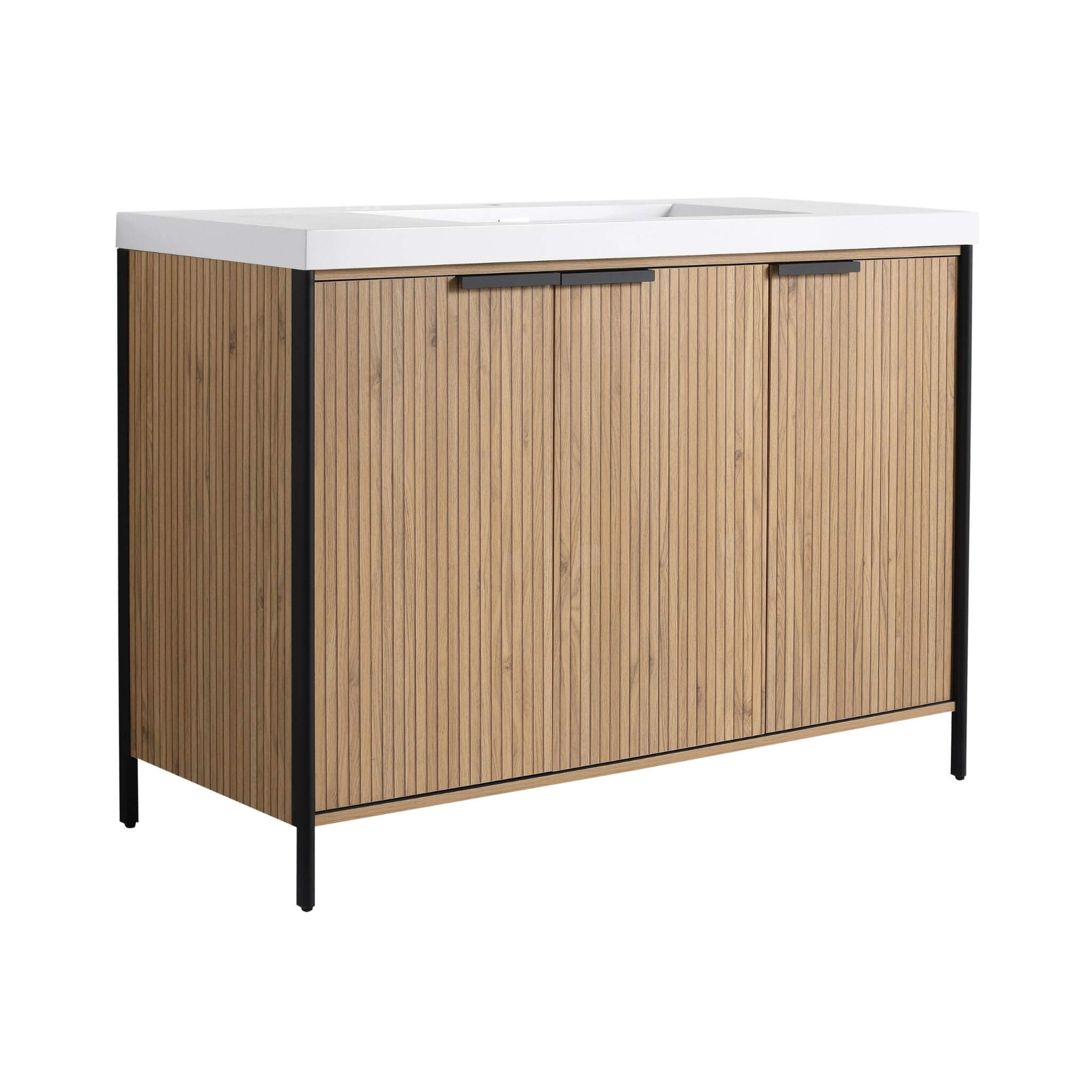 Nuvia 48-Inch Modern Light Coffee Freestanding Vanity With Resin Sink (SAK97502) – SAKSBY WHOLESALE, view 11