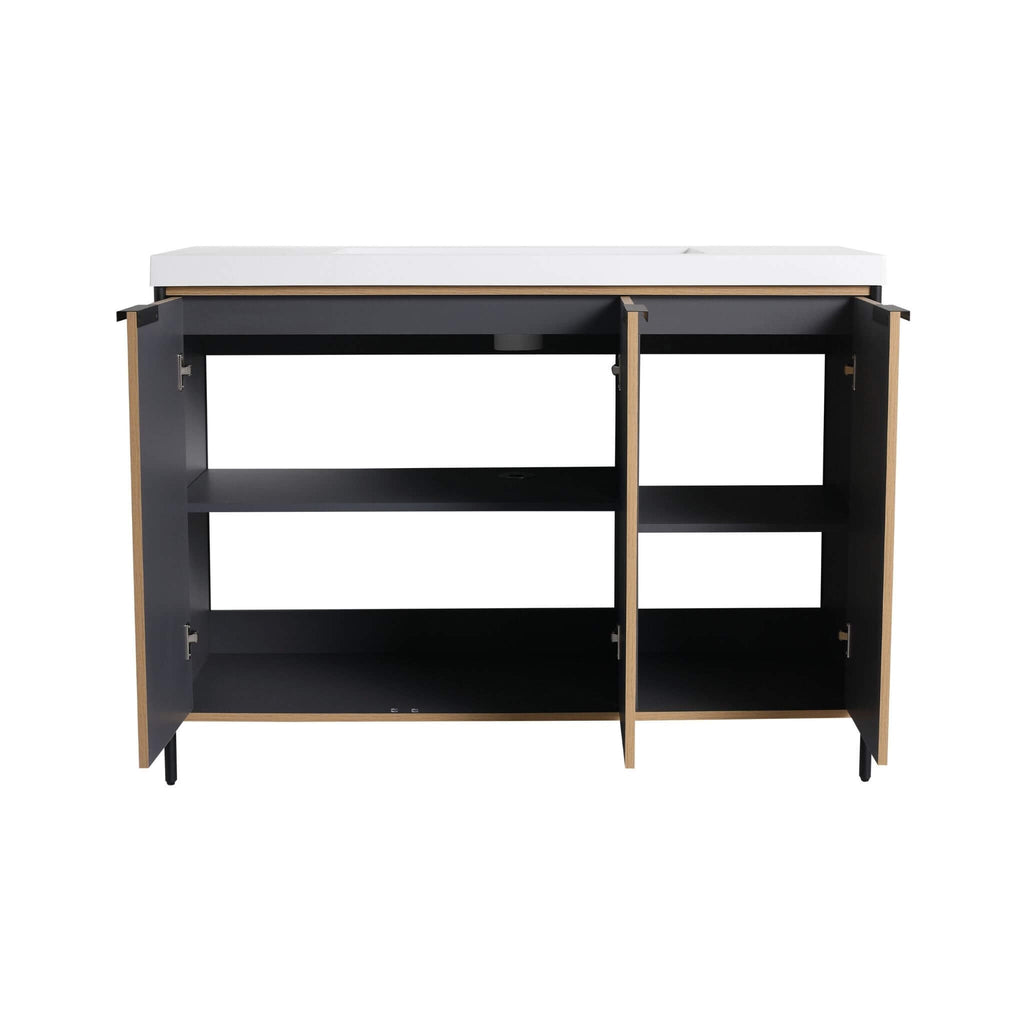 Nuvia 48-Inch Modern Light Coffee Freestanding Vanity With Resin Sink (SAK97502) – SAKSBY WHOLESALE, view 16