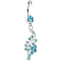 BodyCandy Aqua Gem Icy Winter Branch Dangle Belly Ring — main product shot