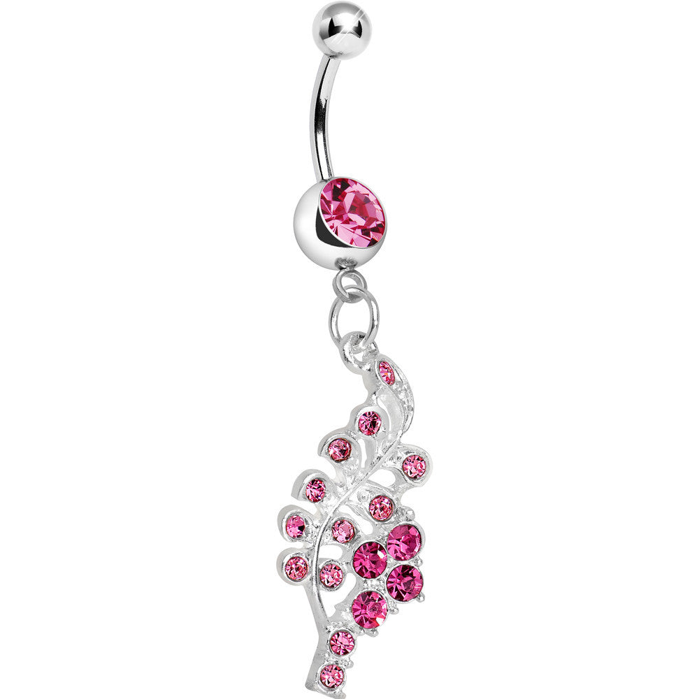 BodyCandy Pink Gem Icy Winter Branch Dangle Belly Ring — main product shot