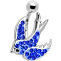 BodyCandy Blue Gem Soaring  Bird Belly Ring — main product shot