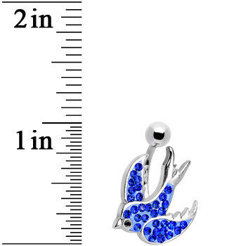 BodyCandy Blue Gem Soaring  Bird Belly Ring — lifestyle context