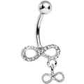 BodyCandy Clear Gem Double Infinity Dangle Belly Ring — main product shot
