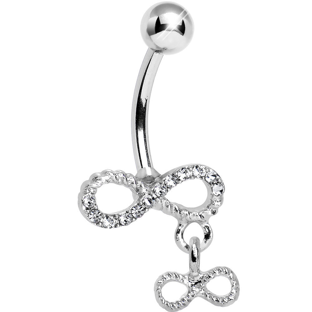 BodyCandy Clear Gem Double Infinity Dangle Belly Ring — main product shot
