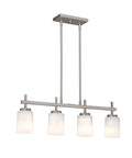 31"W 4-Light Kitchen Island Light Fixture Brushed Nickel Finish Frosted Glass Shade – LampsUSA