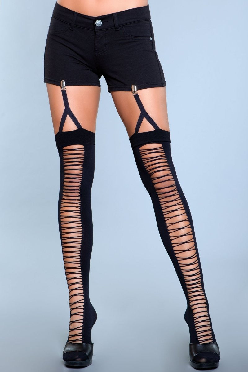 Love Spark Cove | Intimate Apparel, Pleasure Shop & Free Shipping 1929 Illusion Clip Garter Thigh Highs — main product shot