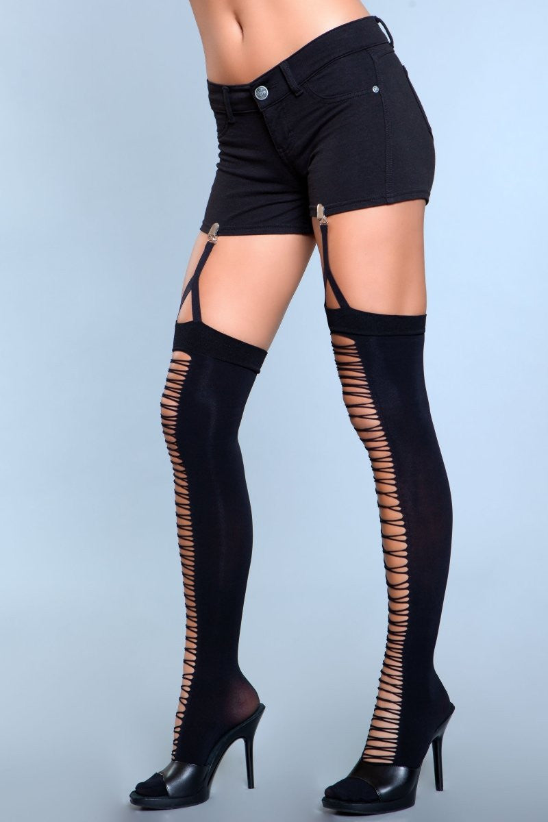 Love Spark Cove | Intimate Apparel, Pleasure Shop & Free Shipping 1929 Illusion Clip Garter Thigh Highs — detail close-up