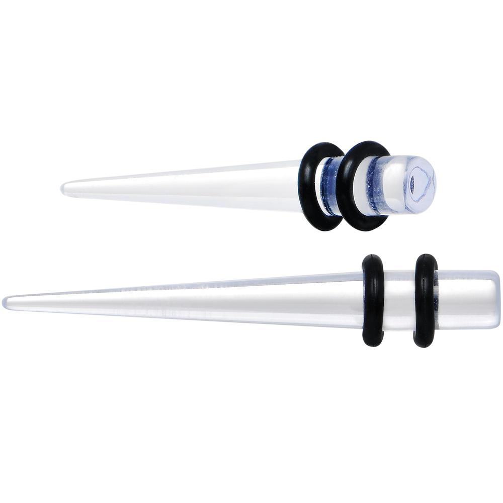 BodyCandy 14G to 00G 18 Piece Set Ear Stretching Kit in Clear Acrylic — side view