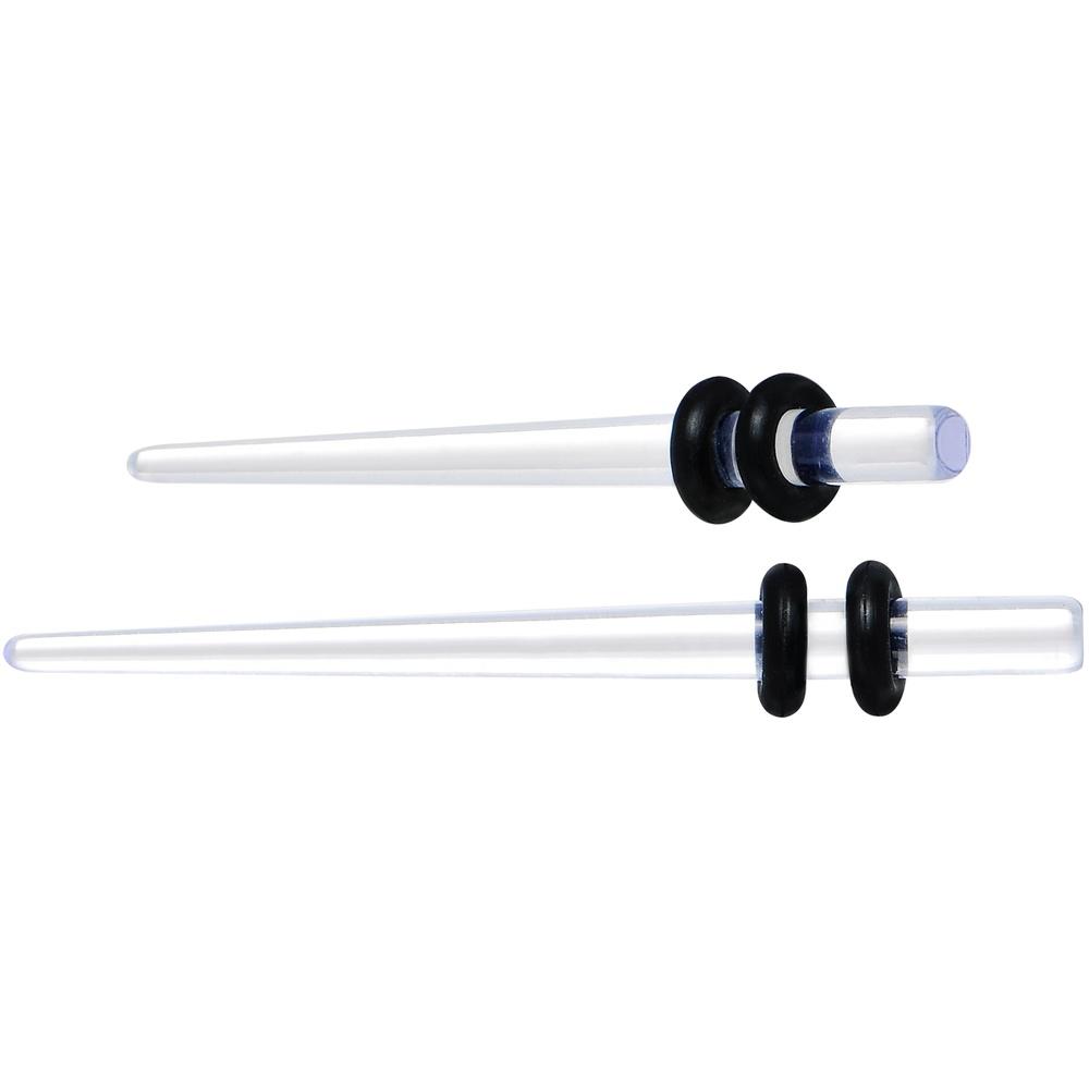 BodyCandy 14G to 00G 18 Piece Set Ear Stretching Kit in Clear Acrylic — back view