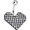 BodyCandy Clear Gem Paved Black Valentine Heart Belly Ring — main product shot