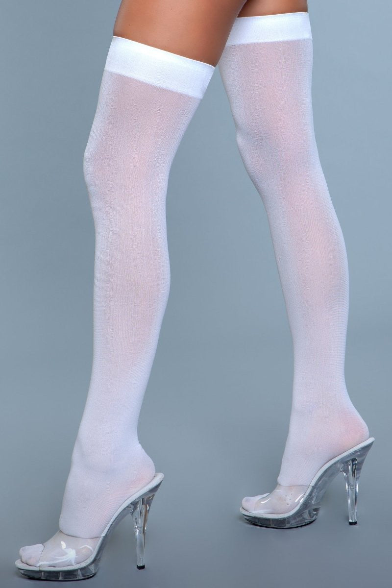 Love Spark Cove | Intimate Apparel, Pleasure Shop & Free Shipping 1932 Opaque Nylon Thigh Highs — main product shot