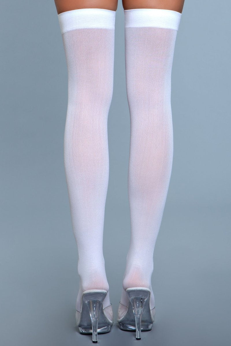 Love Spark Cove | Intimate Apparel, Pleasure Shop & Free Shipping 1932 Opaque Nylon Thigh Highs — detail close-up