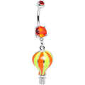 BodyCandy Orange Gem Yellow and Orange Neon Hot Air Balloon Dangle Belly Ring — main product shot