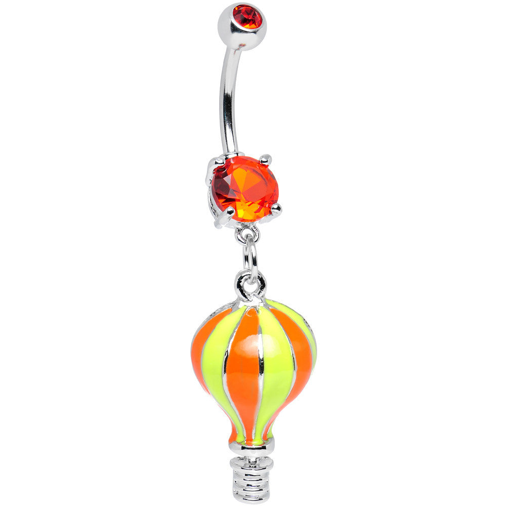 BodyCandy Orange Gem Yellow and Orange Neon Hot Air Balloon Dangle Belly Ring — main product shot
