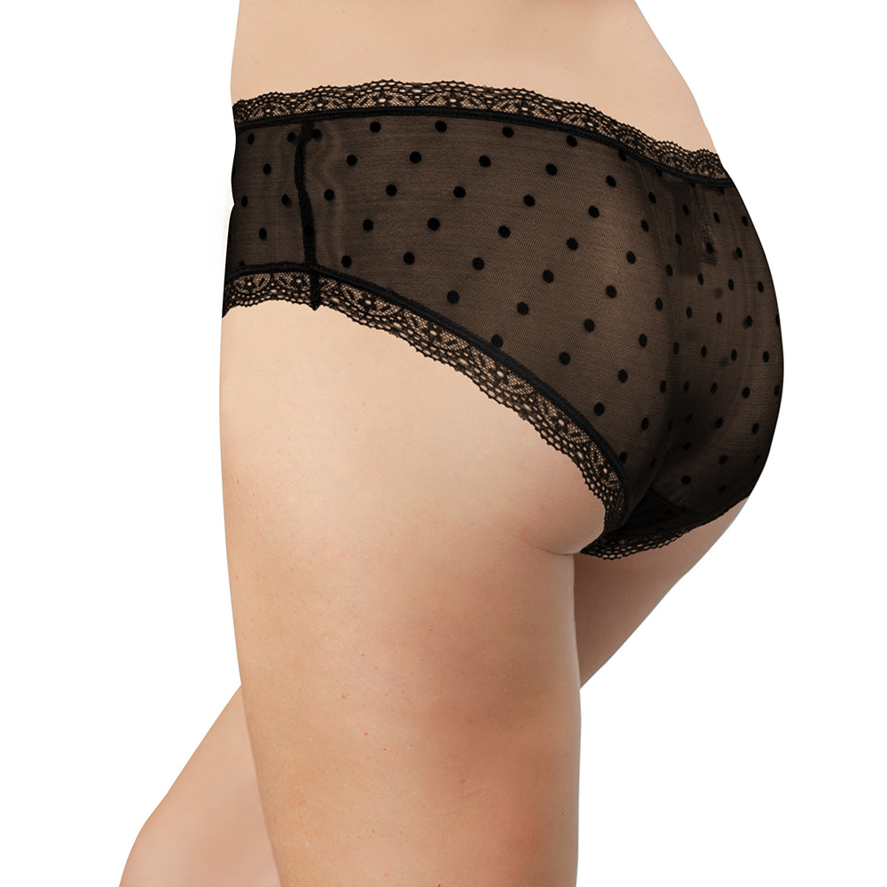 Love Libby Panties Polka Dot Mesh and Lace Hipster — side view