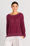 Pima Cotton Metallic Mini Seed Stitch - Crimson/Silver
