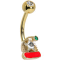 BodyCandy Clear Gem Star Gold Plated Elf Hat Belly Ring — main product shot