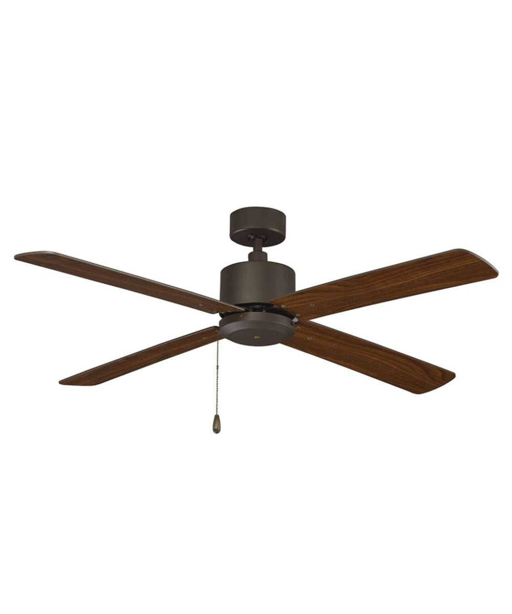 52" Aldea IV 4-Blade Ceiling Fan Oil Rubbed Bronze Motor Finish and Walnut Blade Finish – LampsUSA