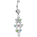 BodyCandy Clear Gem Rainbow Hearts Dangle Belly Ring — main product shot