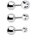 BodyCandy 16G 1/4 Clear Gem Cartilage Tragus Barbell Set of 3 — main product shot