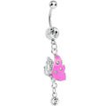 BodyCandy Clear Gem Pink Wing Butterfly Dangle Belly Ring — main product shot