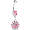 BodyCandy Pink Gem Summertime Sunburst Dangle Belly Ring — main product shot
