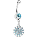 BodyCandy Aqua Gem Summertime Sunburst Dangle Belly Ring — main product shot