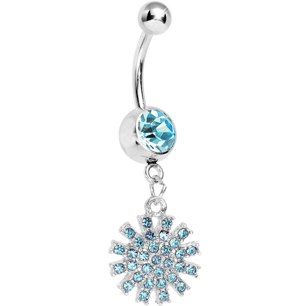 BodyCandy Aqua Gem Summertime Sunburst Dangle Belly Ring — main product shot