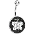 BodyCandy Black and Clear Paved Gem Butterfly Belly Ring — main product shot
