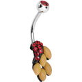 BodyCandy Orange Gem and Fruit on the Vine Belly Ring — main product shot