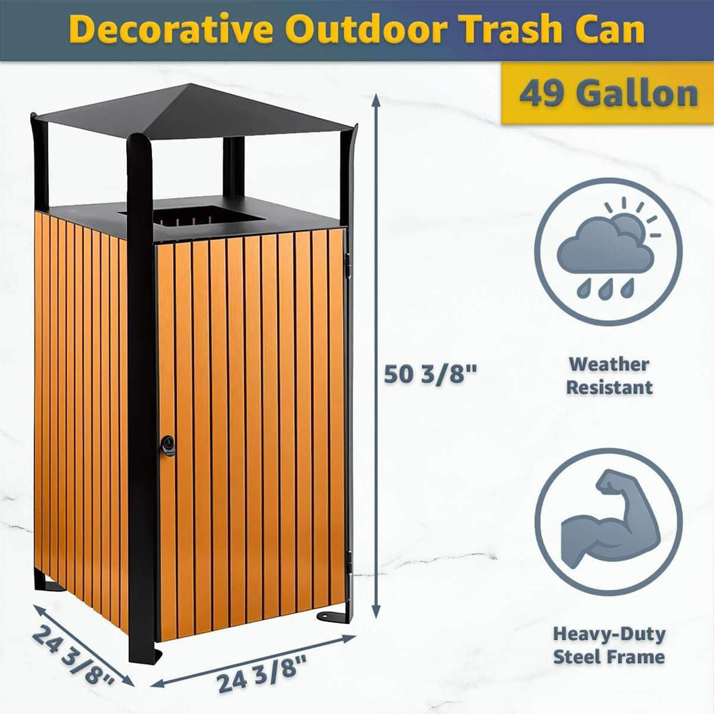 49-Gallon Heavy-Duty Commercial Outdoor Trash Can With Covered Top (SAK72136) – SAKSBY WHOLESALE, view 7
