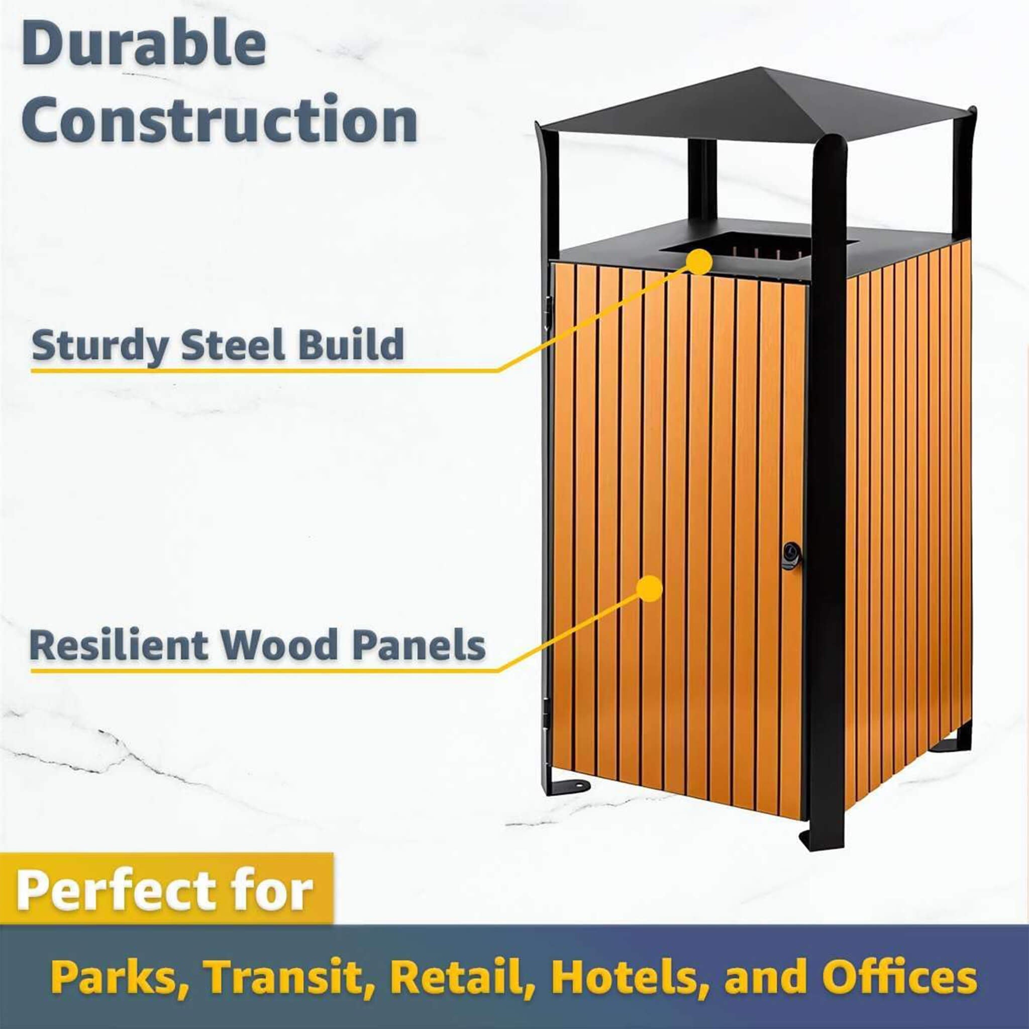 49-Gallon Heavy-Duty Commercial Outdoor Trash Can With Covered Top (SAK72136) – SAKSBY WHOLESALE, view 5