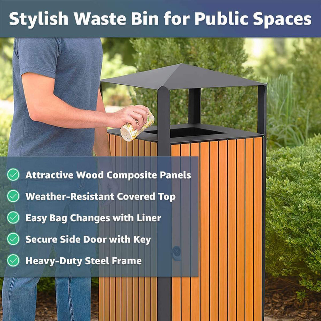 49-Gallon Heavy-Duty Commercial Outdoor Trash Can With Covered Top (SAK72136) – SAKSBY WHOLESALE, view 6