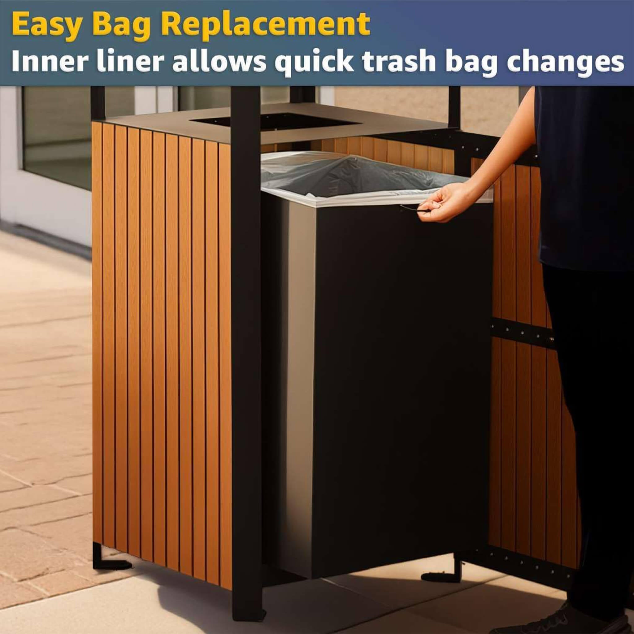49-Gallon Heavy-Duty Commercial Outdoor Trash Can With Covered Top (SAK72136) – SAKSBY WHOLESALE, view 3