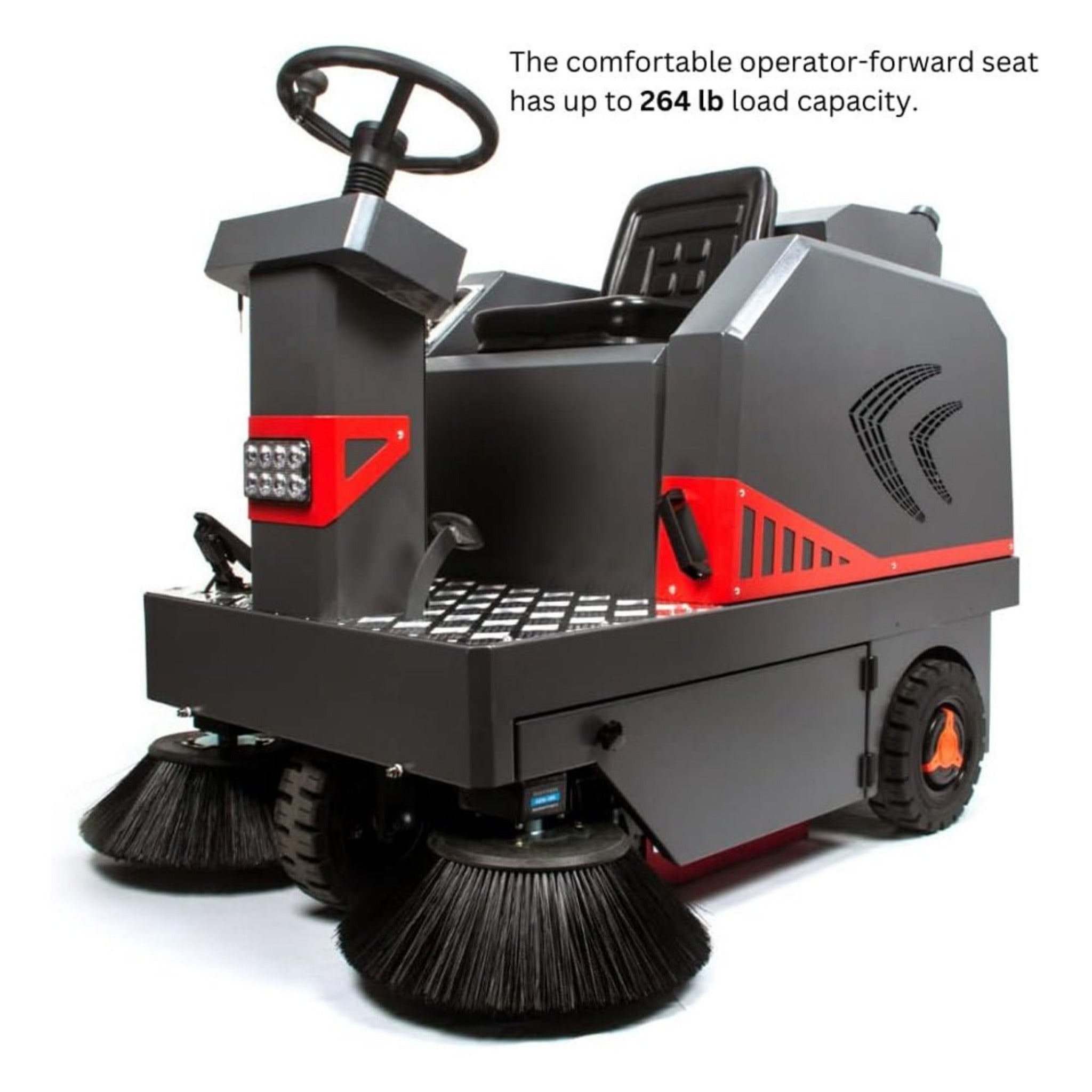 49-Inch Heavy-Duty 1400W Electric Industrial Ride-On Floor Sweeper With Dustbin & Water Tank (SAK18436) – SAKSBY WHOLESALE, v