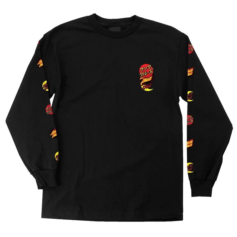 Santa Cruz Group Dot Long Sleeve Mens T-Shirt - Black by Skates USA