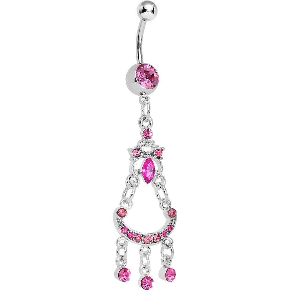 BodyCandy Pink Gem Princess Delight Chandelier Belly Ring — main product shot